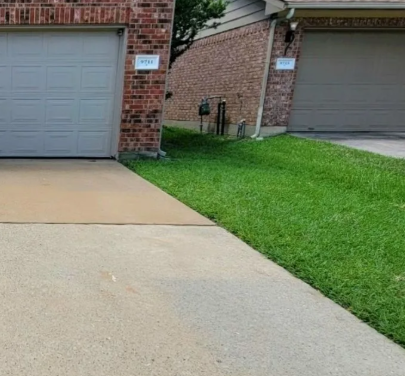After pressure washing - driveway